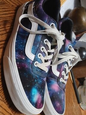 Vans Old Skool Galaxy Print Sneakers - Purple Blue Black White.womens Sz9